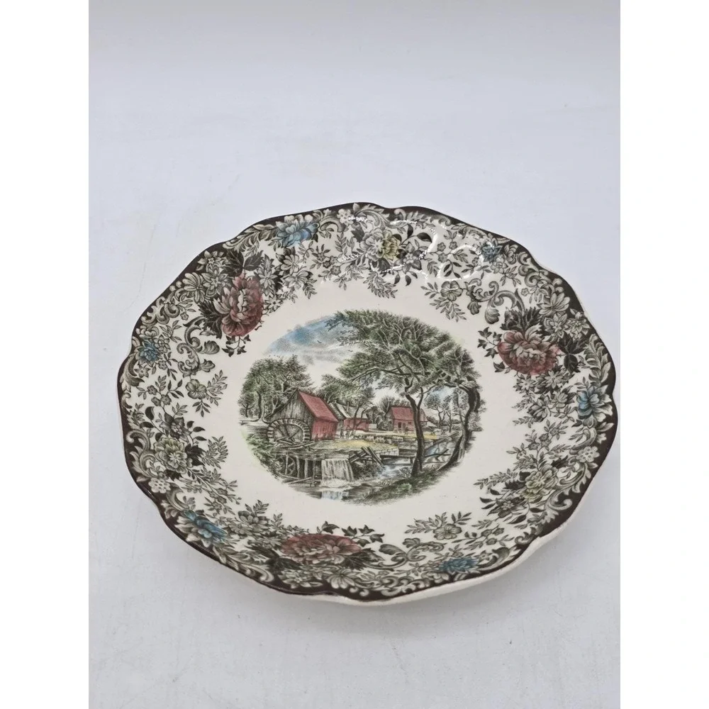 Vintage Johnson Brothers Mill Stream 3 Piece Brown Transferware Ironstone Set